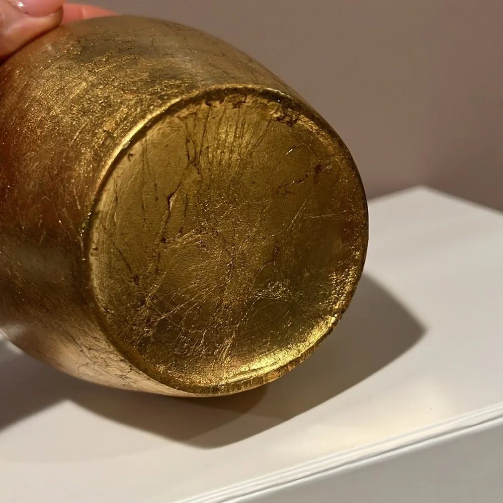 Gold Leaf Clay Vase